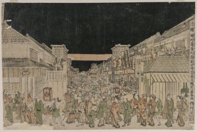 Scène nocturne, rue des Théâtres, fin des années 1700-début des années 1800 - Unbekannt