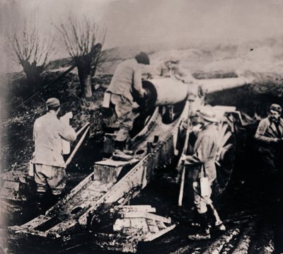 Soldats avec artillerie lourde, vers 1914-1918 - Unbekannt