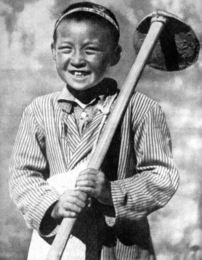 Écolier ouzbek travaillant dans une ferme, 1936 - Unbekannt