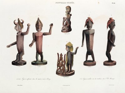 Figures en bois sculpté, Nouvelle-Guinée - Unbekannt