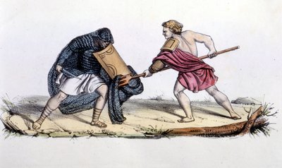 Résiario et Mirmillon. Gravure du XIXe siècle - Unknown artist