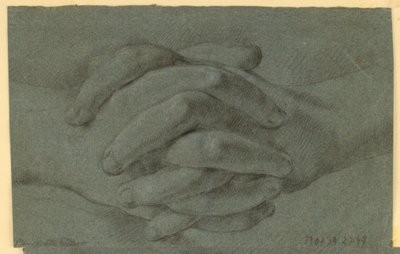 Étude de mains pliées - Unknown artist