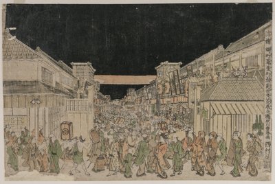 Scène nocturne, rue des théâtres - Unknown artist