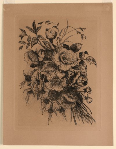 Roses et fuchsias - Unknown artist