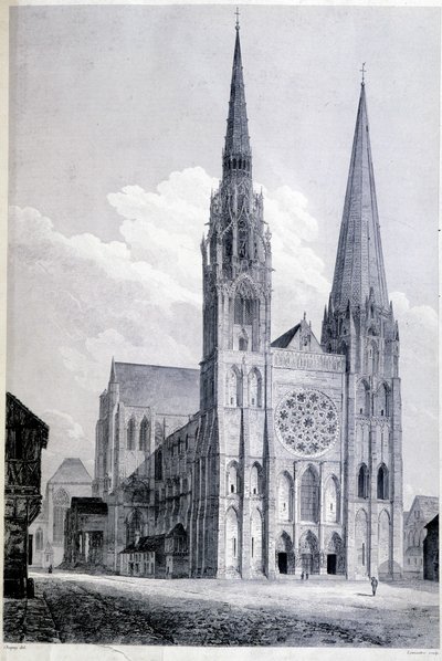 La cathédrale de Chartres - gravure - Unknown artist