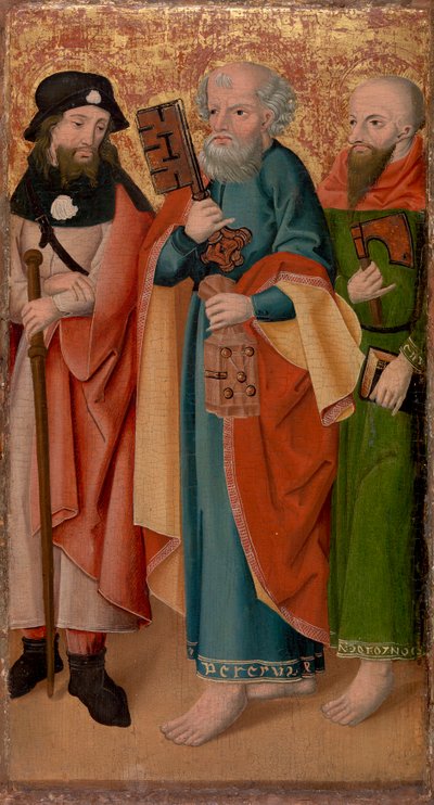 Trois apôtres avec bâton, clé et hache - Unknown artist