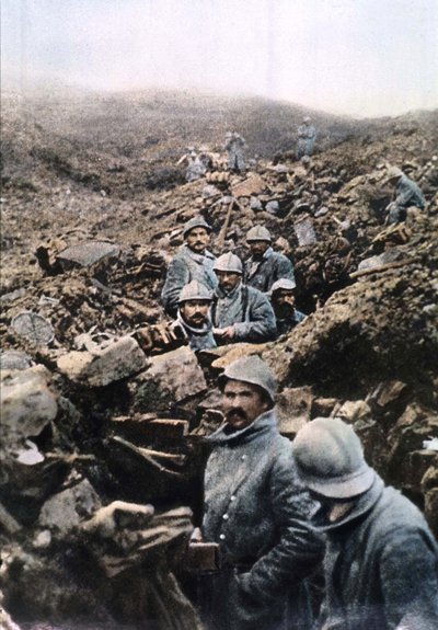 Soldats français dans une tranchée - Unknown photographer