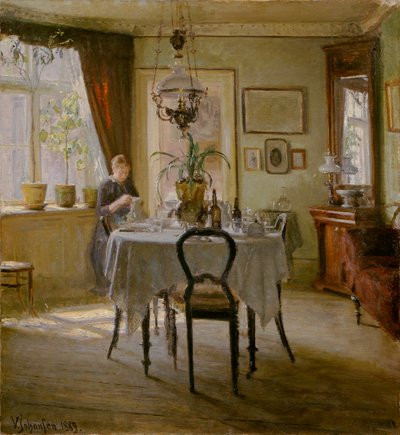 Lumière du soleil dans la salle à manger, 1889 - Viggo Johansen