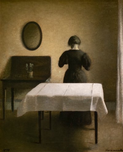 Intérieur avec une femme noire - Vilhelm Hammershoi