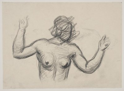 Figure féminine, demi-figure, levant les bras - Vilhelm Lundstrøm