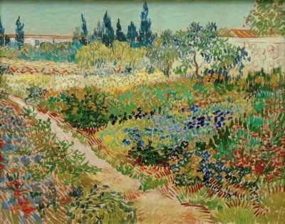 Jardin fleuri avec chemin - Vincent van Gogh