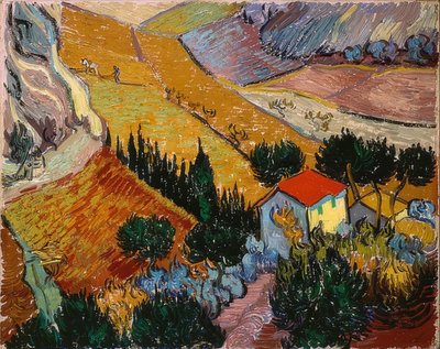 Paysage avec maison et laboureur. 1889 - Vincent van Gogh