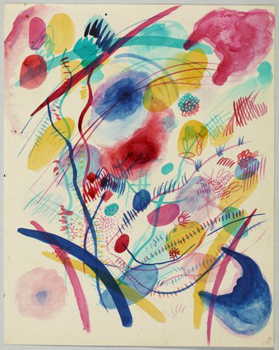 Composition en rouge, bleu, vert et jaune - Wassily Kandinsky