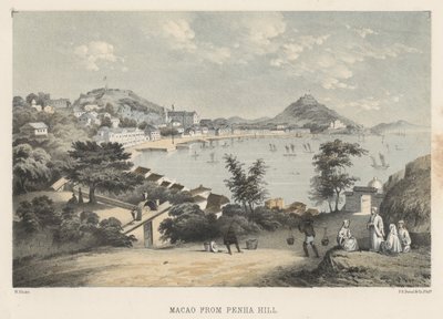 Macao depuis la colline de Penha, 1855 - Wilhelm Joseph Heine