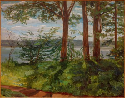 Paysage au lac de Starnberg avec trois arbres - Wilhelm Trübner