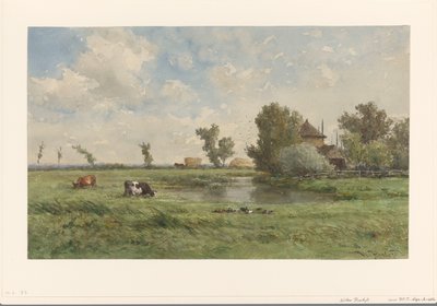 Prairie avec des vaches - Willem Roelofs (I)