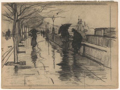 Pluie, Thames Embankment à Londres - Willem Arnoldus Witsen