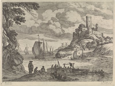 Vue du port avec des navires - Willem van Nieulandt (II)