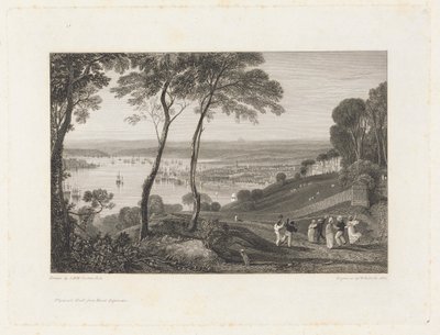 Dock de Plymouth, depuis Mount Edgecumbe - William Bernard Cooke