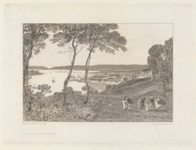 Dock de Plymouth depuis Mount Edgecumbe - William Bernard Cooke