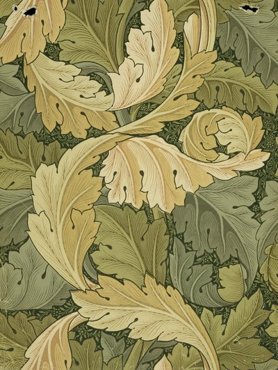 Design de papier peint avec Acanthus, couleurs boisées, 1875 - William Morris