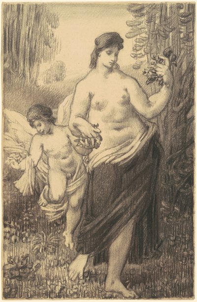 Nu marchant avec Cupidon - William P. Babcock