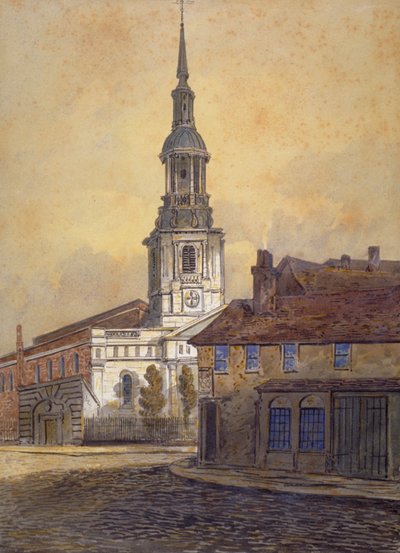 Église Saint-Léonard, Shoreditch, Londres, vers 1815 - William Pearson