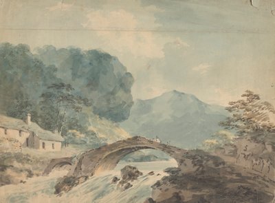 Pont traversant la rivière - William Sawrey Gilpin