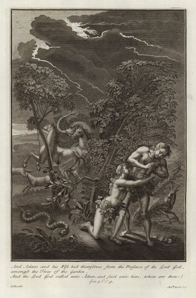 Adam et Ève, La Chute - after Gerard Hoet