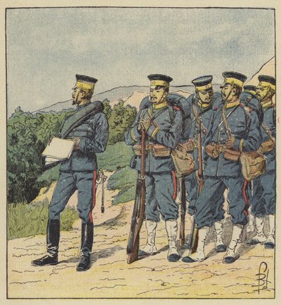 Infanterie de ligne japonaise - after Louis Charles Bombled