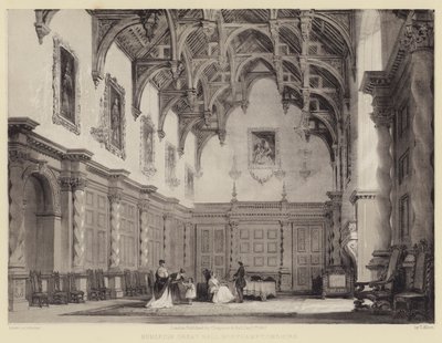 Burleigh Great Hall, Northamptonshire - after Thomas Allom