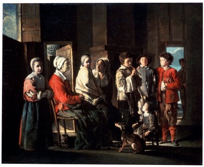 La visite à la grand-mère, 1645. - Louis le Nain