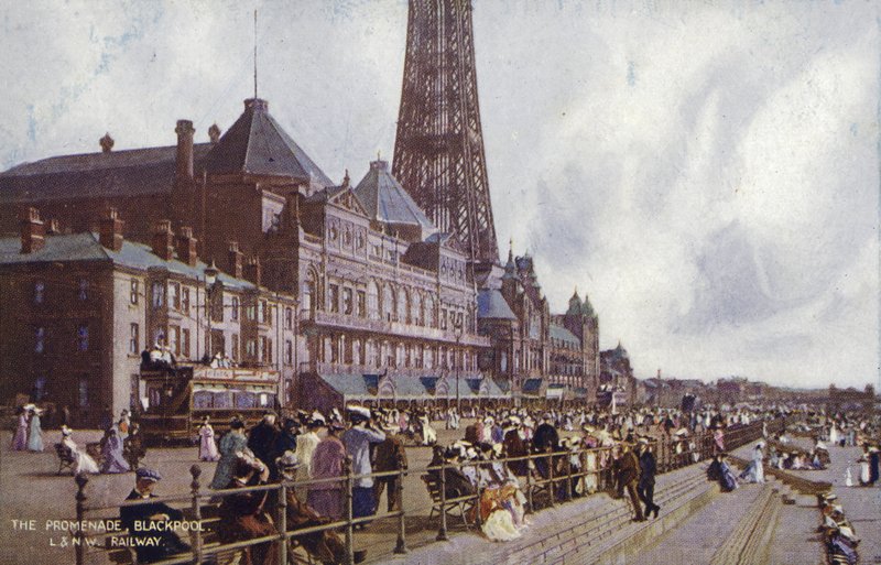 La Promenade, Blackpool (photo colorisée) - (after) English photographer