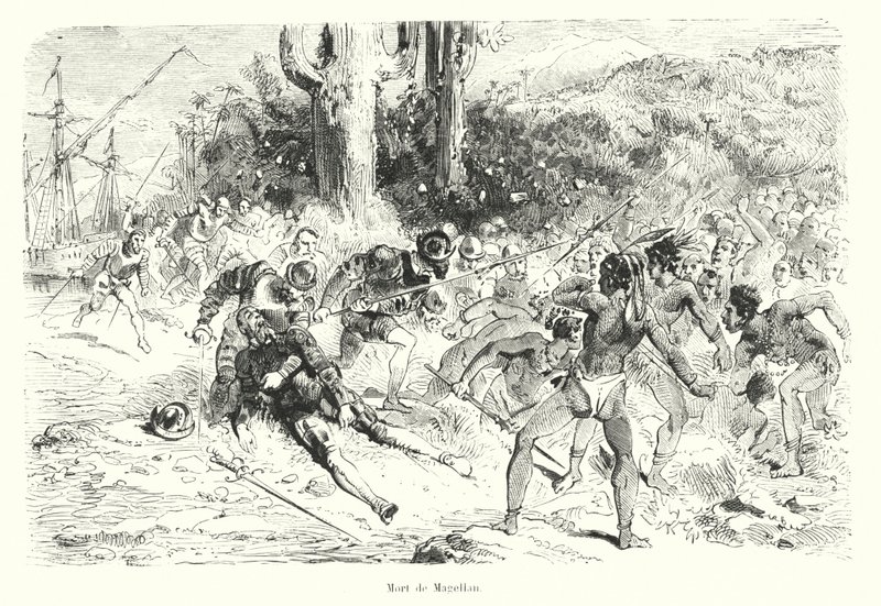 Mort de Ferdinand Magellan - (after) French School