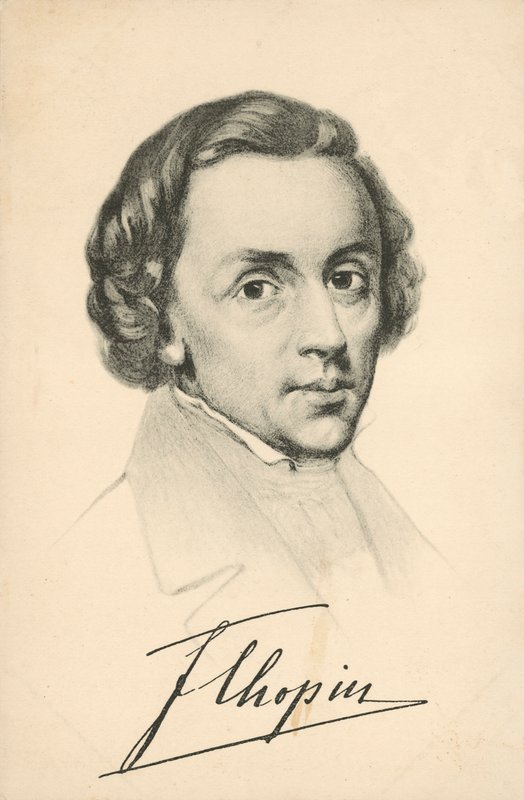 Portrait de Frédéric Chopin, avec signature - European School