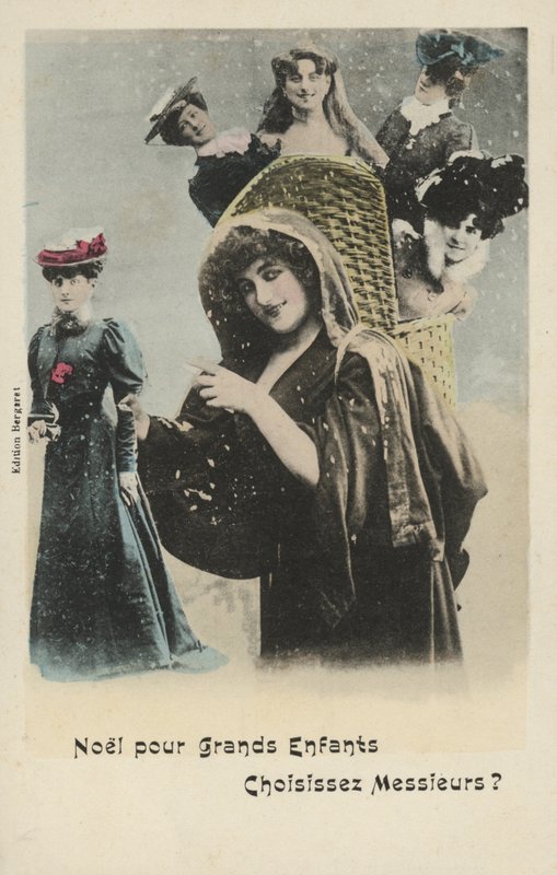 Carte de Noël avec des filles dans un panier - French Photographer