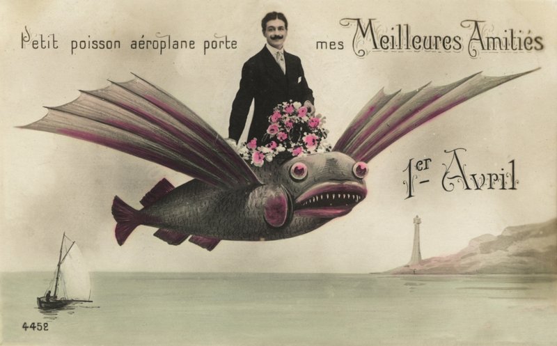 Homme chevauchant un poisson volant - French Photographer