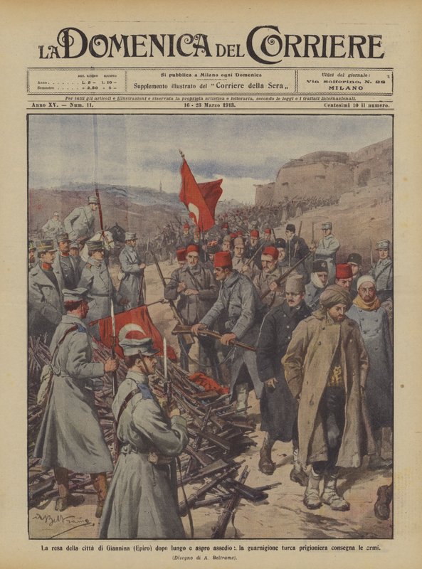 La reddition de la ville de Janina (Épire) après un long et âpre siège, la garnison turque - Achille Beltrame