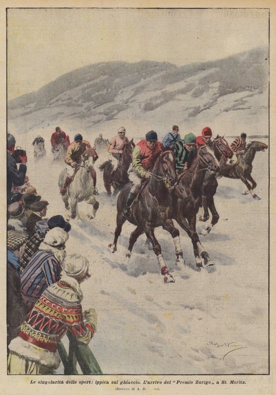 Les singularités du sport, hippisme sur glace - Achille Beltrame
