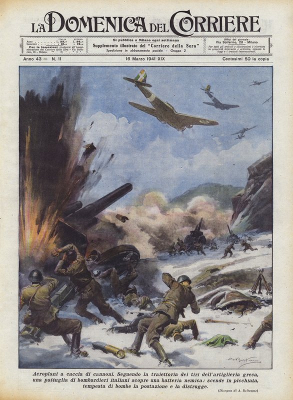 Avions à la chasse aux canons - Achille Beltrame