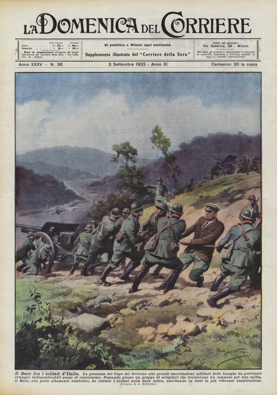 Le Duce parmi les soldats d
