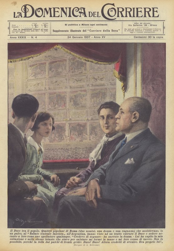 Le Duce parmi le peuple - Achille Beltrame