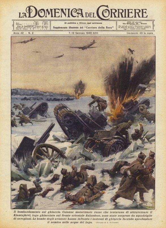 Le bombardement sur la glace - Achille Beltrame