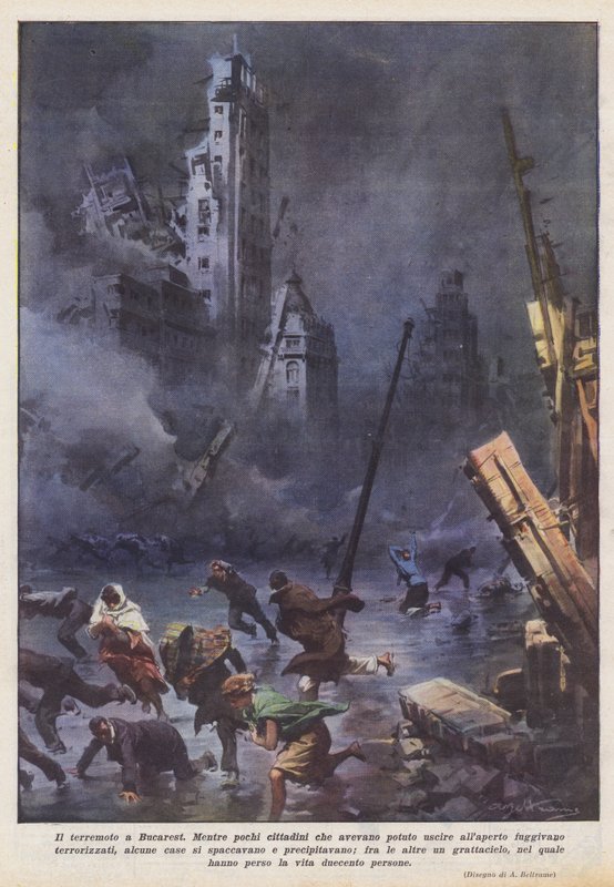 Le Tremblement de Terre à Bucarest - Achille Beltrame