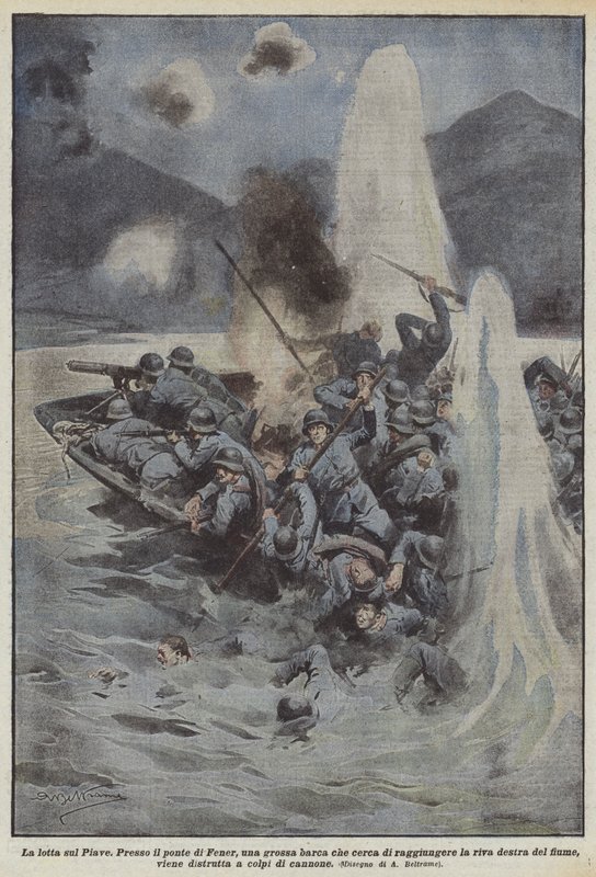 La lutte sur le Piave - Achille Beltrame