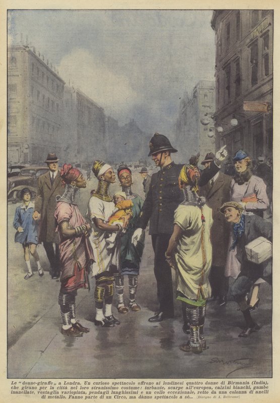 Les femmes-girafes à Londres - Achille Beltrame