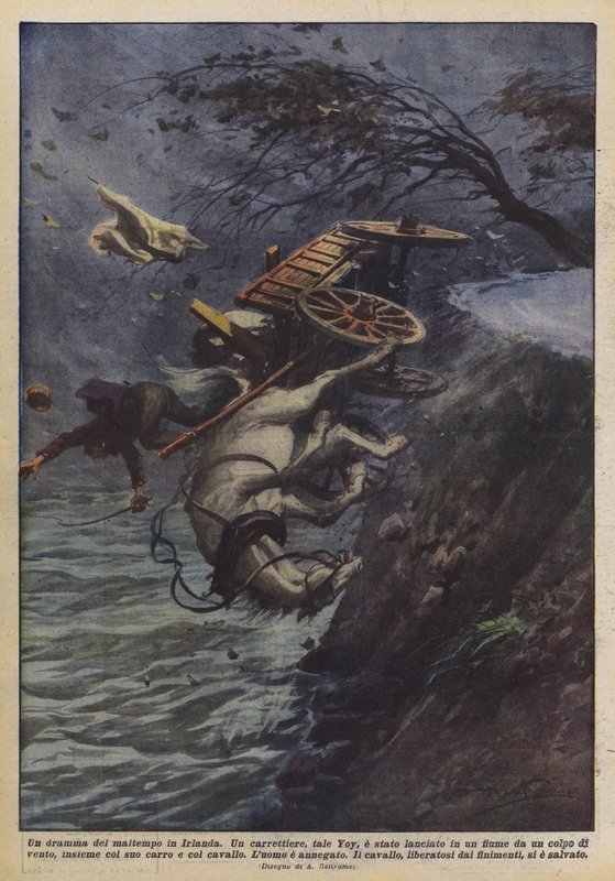 Un drame du mauvais temps en Irlande - Achille Beltrame
