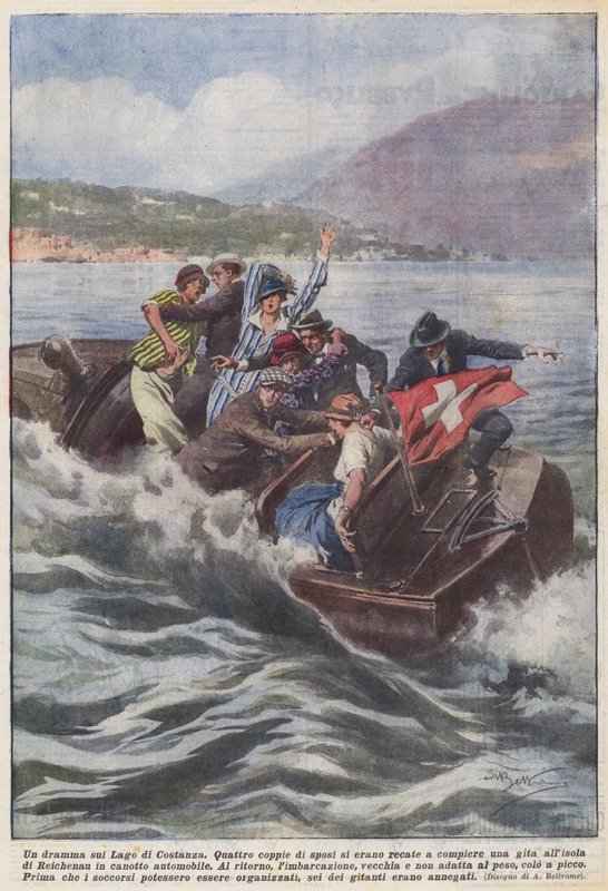 Un drame sur le lac de Constance - Achille Beltrame