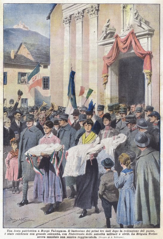 Une fête patriotique à Borgo Valsugana - Achille Beltrame