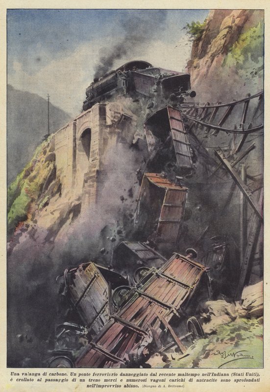 Une avalanche de charbon - Achille Beltrame